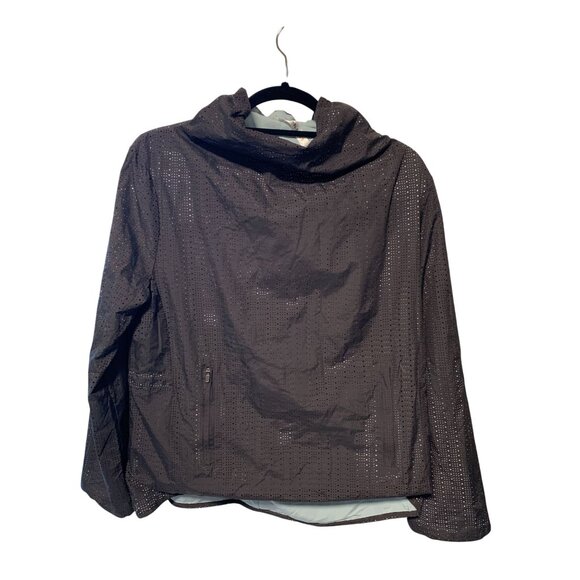 Fabletics Womens Size Small Long Sleeve Gray Windbreaker Jacket Coat Pullover Fu - Picture 1 of 3